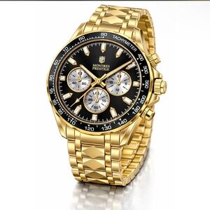 NIB Gold Montres Prestige Chronograph Watch Men’s